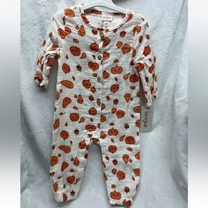 Cat & Jack White and Orange Kids One Piece 18 months